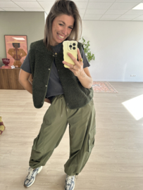 Teddy gilet - army green