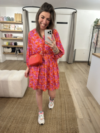 Print butterfly dress Azzurro - red