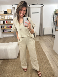 Ruffle stripe top Azzurro - beige