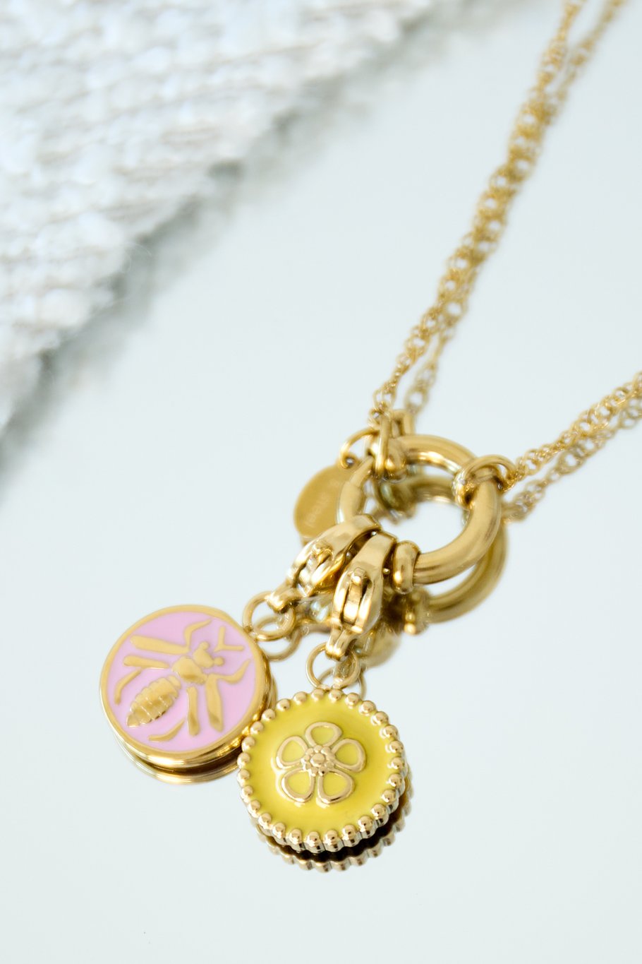 Flower jewelry charm - yellow