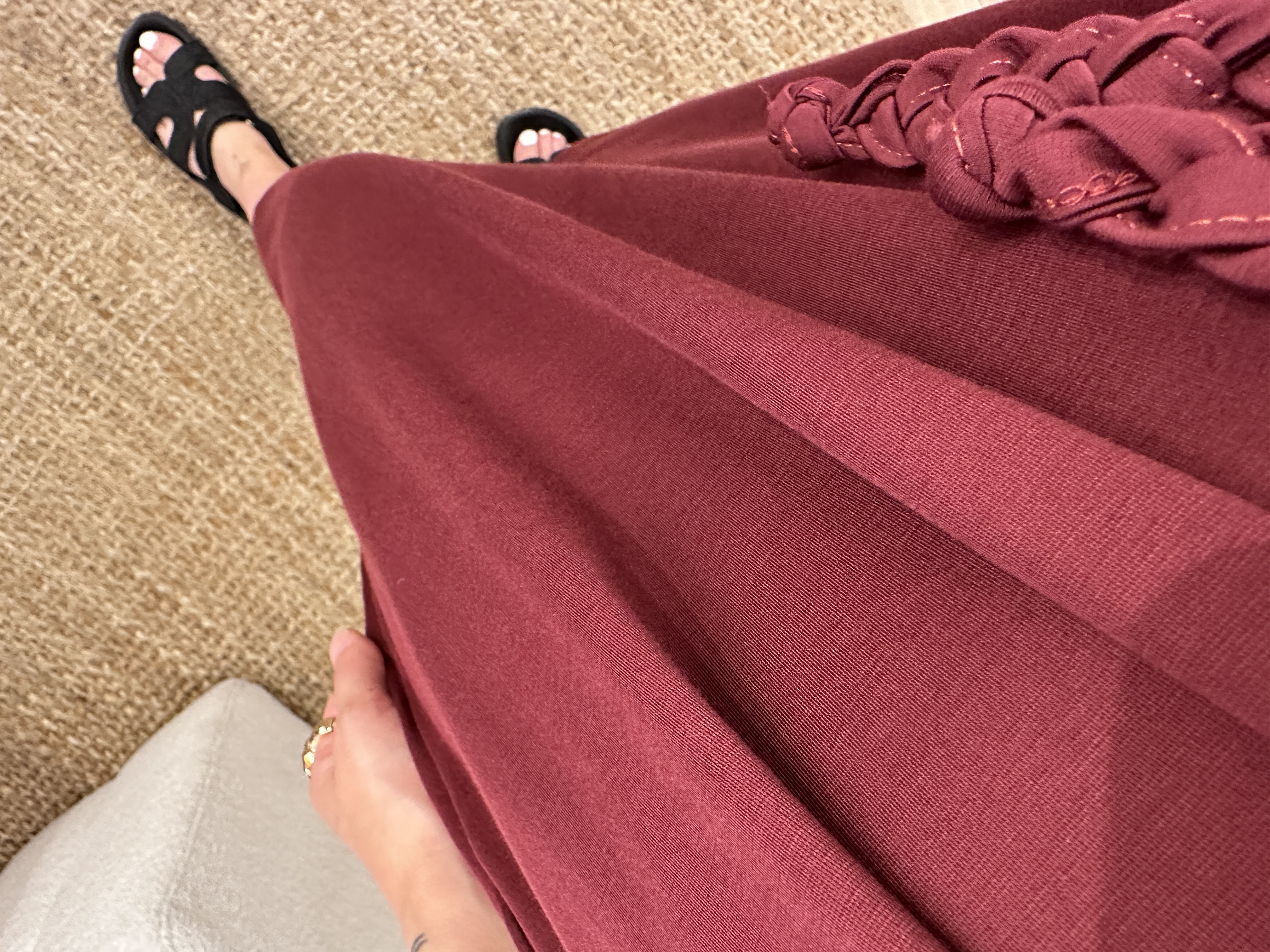 T-shirt split dress - bordeaux