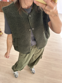 Teddy gilet - army green
