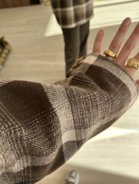 Check oversized blazer Azzurro - dark brown