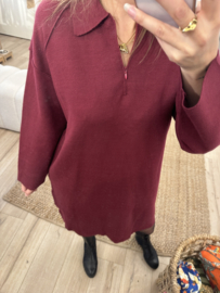 Zip pull dress Azzurro - bordeaux