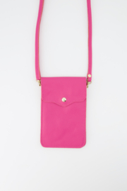 Leather phone bag - pink