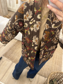 Print kimono jacket Azzurro - dark brown