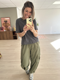 Cotton box tee Azzurro - antraciet