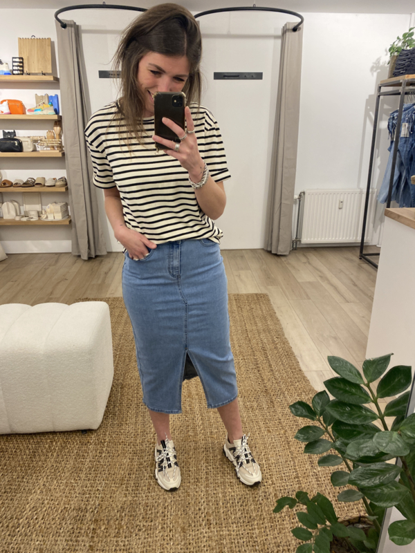Jeans split skirt 3.0 - blue | KLEDING | Modemomentje