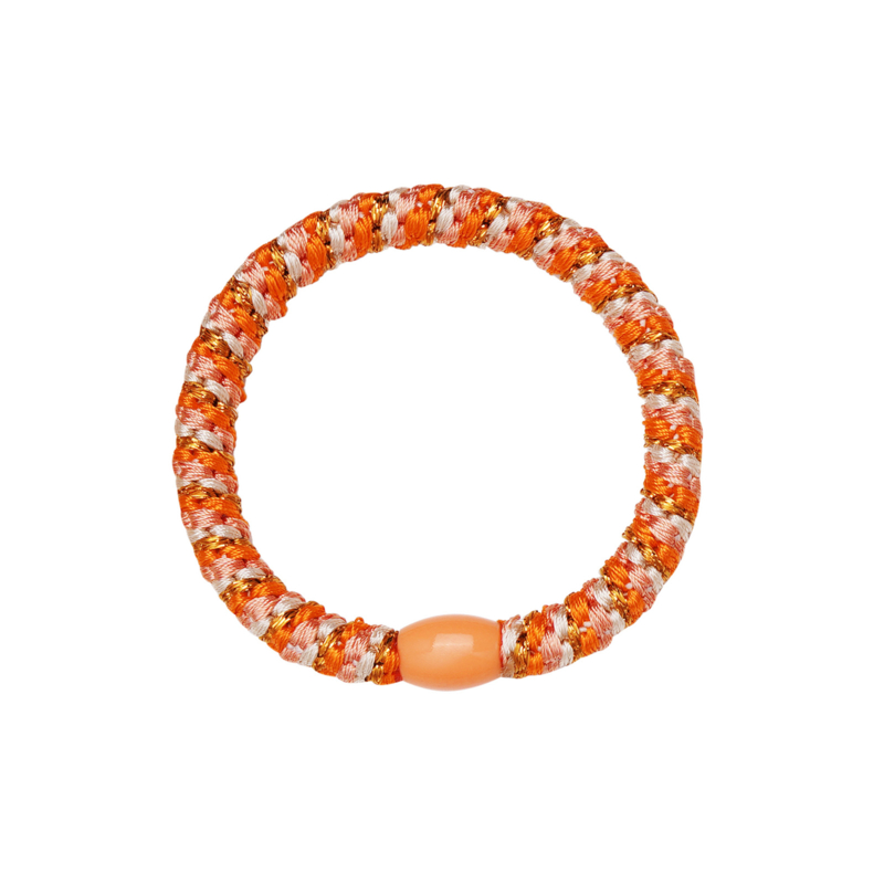 Hair tie bracelet - orange/peach (glitter)