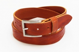 Cognac leren businessriem - 03509R