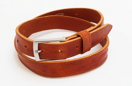 Cognac leren businessriem - 03009R