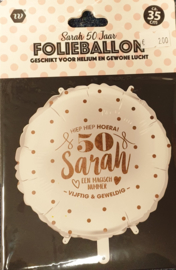 Sarah folieballon 50 jaar