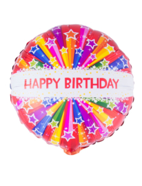 Folieballon Happy Birthday sterren