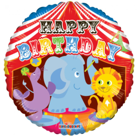 Folieballon Happy Birthday circus