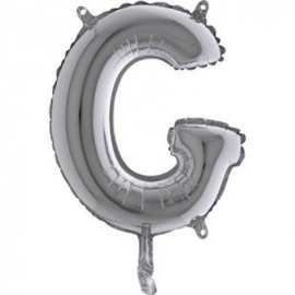 Zilveren Letter Folie ballon G