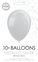 10 Ballonnen Metallic Silver