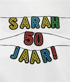 Slinger neon -  Sarah 50 jaar!