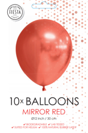 10 Ballonnen Mirror Red