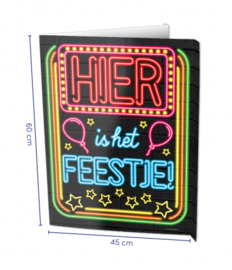 Window Sign - Hier is het feestje!