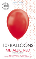 10 Ballonnen Metallic Red