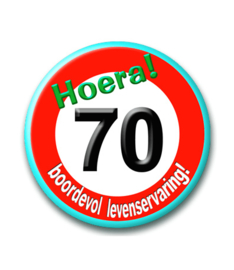 Button verkeersbord 70 jaar