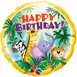 000 - Folieballon Happy Birthday Jungle