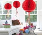 Honeycomb bal rood 30 cm