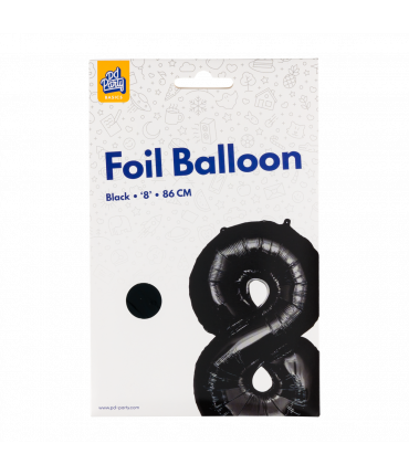 Folieballon cijfer 8 zwart 86cm