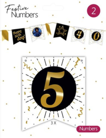 Festive numbers "5" 3 stuks