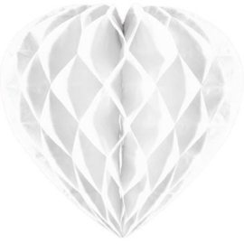 Honeycomb hart wit 30cm