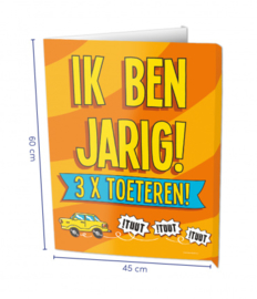 Window Sign - Ik ben jarig!