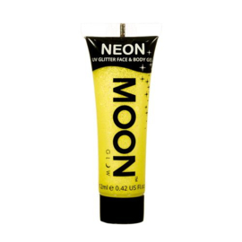 Neon UV glitter face & body gel yellow