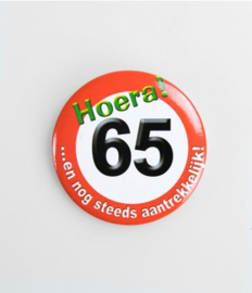 Button verkeersbord 65 jaar