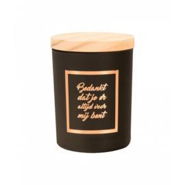 small scented candle rose gold/black bedankt