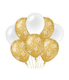 Ballonnen gold/white 80