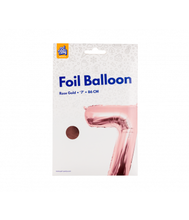 Folieballon cijfer 7 Rosé goud 86cm