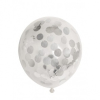 Confettiballonnen metallic silver