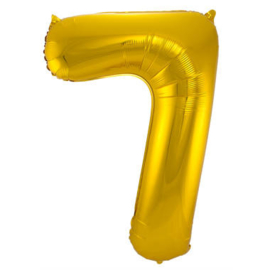 Folieballon cijfer 7 goud 86cm