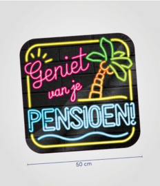 Huldeschild neon Pensioen