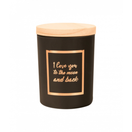 small scented candle rose gold/black to the moon