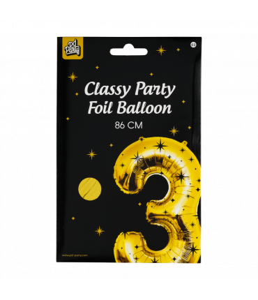 Folieballon cijfer 3 Classy 86cm