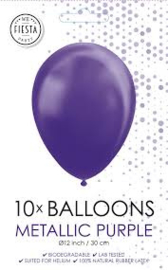 10 Ballonnen Metallic Purple