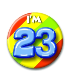 Button Happy 23 jaar