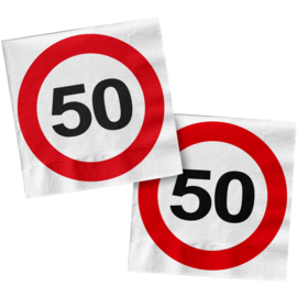 Servetten verkeersbord 50