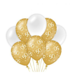 Ballonnen gold/white 50