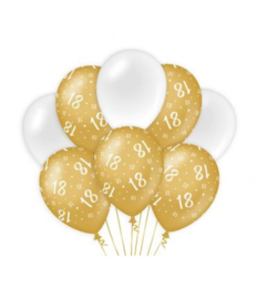 Ballonnen gold/white 18