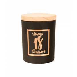 small scented candle rose gold/black 18