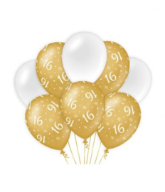 Ballonnen gold/white 16