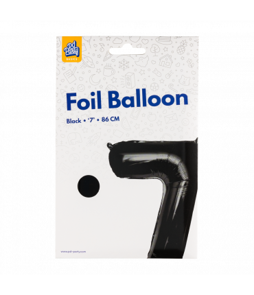 Folieballon cijfer 7 zwart 86cm