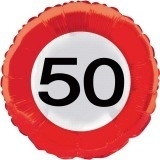 Folieballon verkeersbord 50